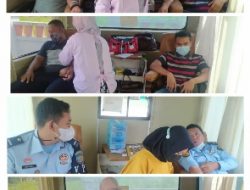Pegawai Rutan Kelas llB Kotabumi Gelar Donor Darah Dengan Tetap Menerapkan Protokol Pencegahan dan Penanggulangan Covid-19.