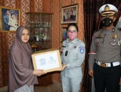 Jasa Raharja dan Ditlantas Polda Lampung Menggelar Baksos Merah Putih Menyambut HUT RI Ke 76