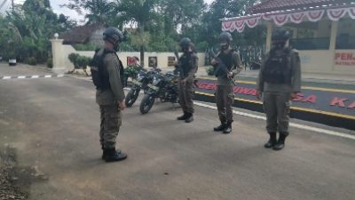 Patroli Brimob Demi Kondusifnya Lampung Tengah