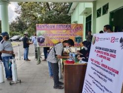Korem 043/Gatam – Yonif 143/TWEJ  Bersama PT. Konverta Mitra Abadi, PT. Lampung Gas, Beri Bantuan Oksigen Gratis Bagi Masyarakat