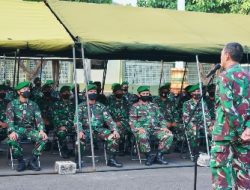 Danrem Terima Laporan Korps Raport 18 Prajurit yang Kembali dari Penugasan Satgas Ter dan 63 Orang Masuk Organik Satuan Korem 043/Gatam