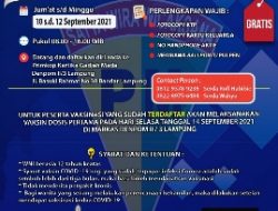 Buka Pendaftaran ! Denpom II/3 Lampung Berikan Vaksinasi Umum Secara Gratis