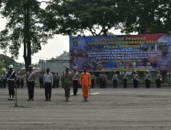 Kasrem 043/Gatam Hadiri Apel Gelar Pasukan Operasi Patuh Krakatau 2021 Polda Lampung