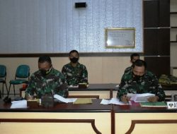 Kasrem 043/Gatam Pimpin Sidang Panjabsat Pemberhentian dan Pengangkatan Dalam Jabatan Bintara dan Tamtama TW III TA. 2021