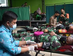 Dalam Rangka HUT Ke-76 TNI 2021, Korem 043/Gatam Menggelar Baksos Donor Darah