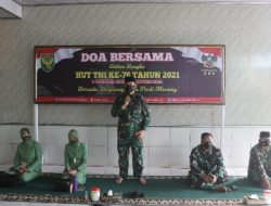 Peringatan HUT TNI ke-76, Komandan Kodim 0410/KBL  Beserta Jajaran Menggelar Acara Do’a Bersama