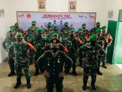 Koramil 410-04/TKT  Kodim 0410/KBL Mengikuti Upacara Peringatan HUT TNI ke-76
