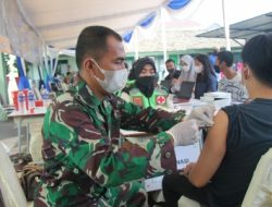 Denpom II/3 Lampung Bagikan 1000 Vaksinasi Dosis Kedua Kepada Masyarakat Umum