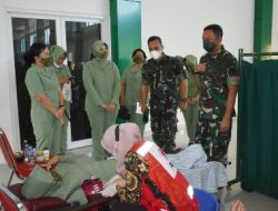 Sambut Hari Juang TNI AD Ke – 76, Korem 043/Gatam Sumbang 94 Kantong Darah Ke PMI