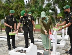 Danrem 043/Gatam Pimpin Ziarah Rombongan Hari Juang TNI-AD 2021, HUT Kodam II/SWJ Ke- 76 dan HUT Kowad Ke- 60