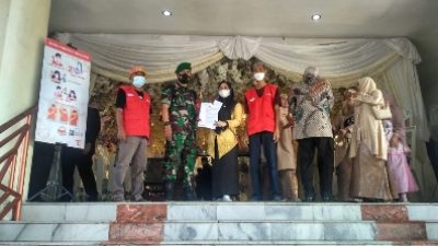 Bersama Satgas Covid 19 Babinsa Hermanto Imbau Warga Patuhi Prokes di Lokasi Hajatan