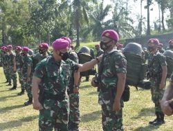 Prajurit Harimau Putih Laksanakan Apel PAM Natal dan Tahun Baru 2022