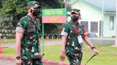 Dandim Faisol Izuddin Karimi Ikut Dampingi Wapres RI Melaksanakan Olah Raga di Kompi B Yonif 143/Twej