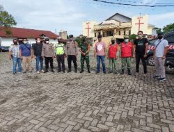 Beri Kenyamanan dan Keamanan Dalam Peribadatan, Babinsa Serda Fadli dan Kepolisian Pengamanan di GPI