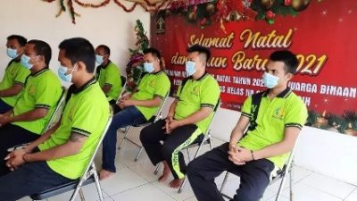 Warga Binaan Lapas Gunung Sugih Mengikuti Ibadah Natal 89 Lapas Se-Indonesia
