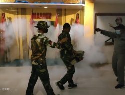 Pencegahan Dini Penyakit Malaria, Brigif 4 Marinir/Bs Laksanakan Fogging di Mako Piabung Pesawaran