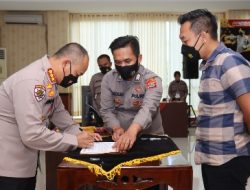 Polresta Bandar Lampung Laksanakan Sosialisasi Dipa/RKA-KL 2022 dan Penandatanganan Fakta Integritas