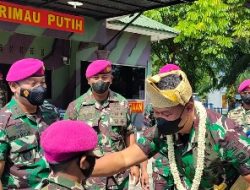 Prajurit Harimau Putih Yonif 8 Marinir Antusias Sambut Danbrigif 4 Mar/BS