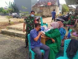 Serbuan Vaksinasi Covid 19 Terus Gencar di Gelar Koramil 410-06 Kedaton Untuk Warga Wilayah Binaan