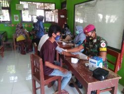 300 Dosis Vaksin Sukses Digelar Puslatpurmar 8 Teluk Ratai TNI -AL