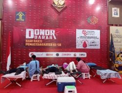 Hari Bhakti PAS ke-58, Petugas Lapas Kalianda Donor Darah Kepada PMI Lampung Selatan