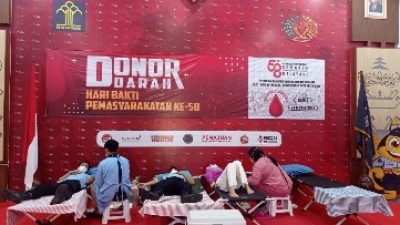 Hari Bhakti PAS ke-58, Petugas Lapas Kalianda Donor Darah Kepada PMI Lampung Selatan