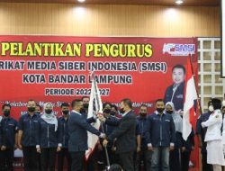 Ketua SMSI Provinsi Lampung Resmi Melantik Jefri Arifin menjadi Ketua SMSI Bandarlampung Periode 2022-2027