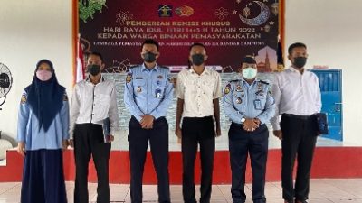 Usai Sholat Ied, 673 WBP Lapas Narkotika Kelas IIA Bandarlampung Terima Remisi Khusus