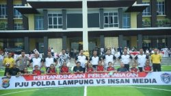 Polda Lampung Libas Insan Pers 3-1 Dalam Pertandingan Persahabatan Mini Soccer
