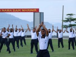 Danbrigif 4 Marinir/BS Ajak Prajurit Marinir Lampung Olahraga Untuk Menjaga Stamina
