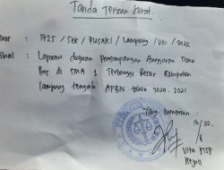 Penggunaan Dana BOS SMAN 1 Terbanggi Besar Lampung Tengah Dilaporkan ke Kejaksaan