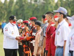 Gubernur Arinal Pimpin Apel Kesiapsiagaan Nasional dan Canangkan Gerakan Pembagian 10 Juta Bendera Merah Putih