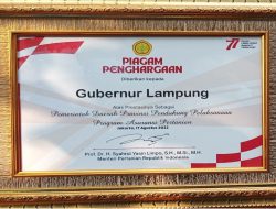 Dinilai Berprestasi di Sektor Pertanian, Gubernur Arinal Terima Penghargaan dari Mentan Syahrul Yasin Limpo