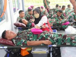 Acara Puncak HUT Jalasenastri TNI AL ke-76 Brigif 4 Marinir/BS Gelar Donor Darah