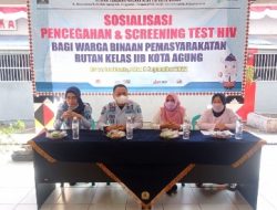 Komitmen Cegah Penyakit Menular, Rutan Kotaagung Gandeng Puskesmas Gelar Sosialisasi dan Test HIV Hepatitis Untuk WBP