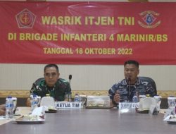 Brigif 4 Marinir/BS Terima Tim Audit Kinerja Itjem TNI Periode IV Tahun 2022