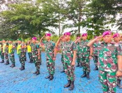 Marinir Laksanakan Apel di Polres Pesawaran