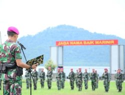 Lagu Kebangsaan Indonesia Raya Berkumandang di Yonif 7 Marinir