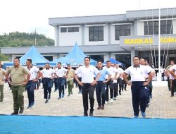Wujud Sinergitas TNI- Polri Dalam Olah Raga Bersama di Mako Lanal Lampung