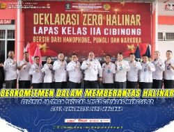 Berkomitmen Dalam Berantas Halinar, Seluruh Jajaran Petugas Lapas Cibinong Gelar Apel Deklarasi Zero Halinar