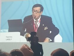 Menkumham Bersama Delegasi Kemenkumham Hadir Pada Expo Forum Covention and Exhibition Center