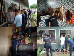 Pastikan Aman dan Tertib, Petugas Pengamanan Rutan Kelas IIB Sukadana Laksanakan Razia Rutin Blok Hunian WBP