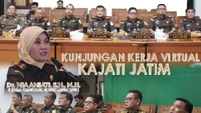Kepala Kejari Kota Malang Beserta Jajaran Ikuti Kegiatan Kunjungan Kerja Virtual Kajati Jawa Timur