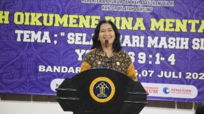 Bina Mental Kristiani, Oikumene Kanwil Kemenkumham Lampung Gelar Ibadah Rutin