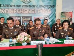 Hari Bhakti Adhyaksa ke 63, Kejati Lampung Menggelar Konferensi Pers Terkait Kinerja Selama Tahun 2023