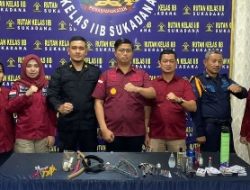 Sambut Hari Kemenkumham RI, Rutan Kelas IIB Sukadana Gelar Razia Blok Kamar Hunian WBP