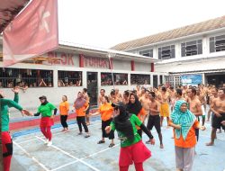 Hadiri Instruktur Senam, WBP Rutan Krui Dengan Penuh Semangat Laksanakan Senam Bersama