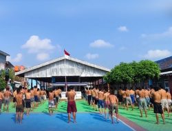 Jaga Kebugaran Tubuh, Warga Binaan Rutan Kelas IIB Sukadana Antusias Ikuti Kegiatan Senam Pagi