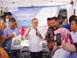 Mendag Tinjau Bapok di Pasar Natar Lampung Selatan