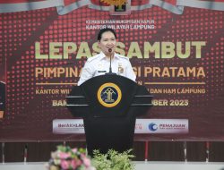 Kakanwil Sorta Delima Lumban Tobing Pimpin Kegiatan Lepas Sambut Pimti Pratama Kanwil Kemenkumham Lampung